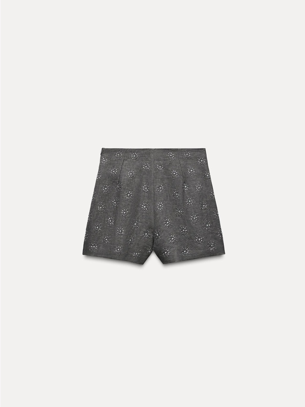 Zara Linen blend embroidered ZW collection Shorts